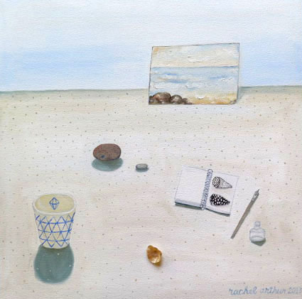still life with rocks and geometric shapes
