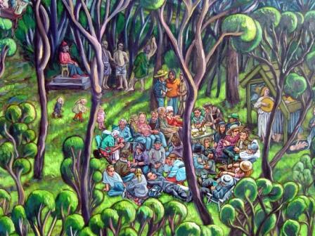 Detail 2 from: 'Baptisms on the Yarra, Pound Bend'