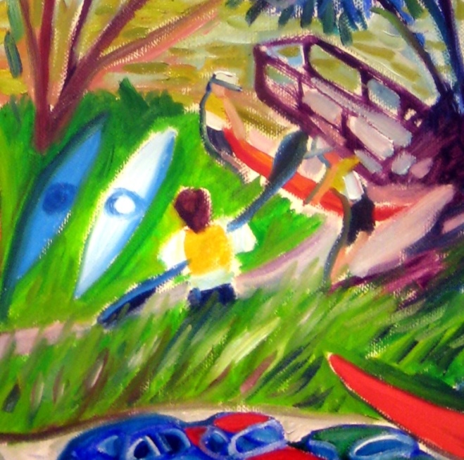 'Study for Bats, Boats, and Bristols at Bellbird Reserve' (Detail)
