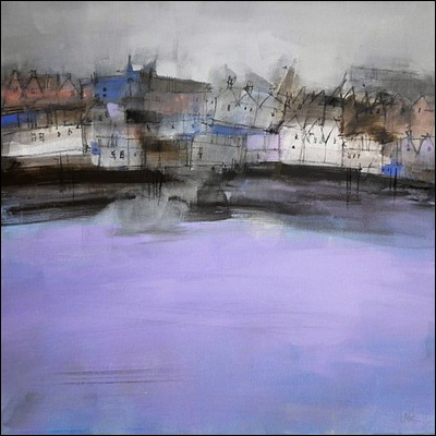 Artist roger lane Title Lilac Harbour 2 Year 2012 Medium Acrylic Support Canvas Height 50cm Width 50cm