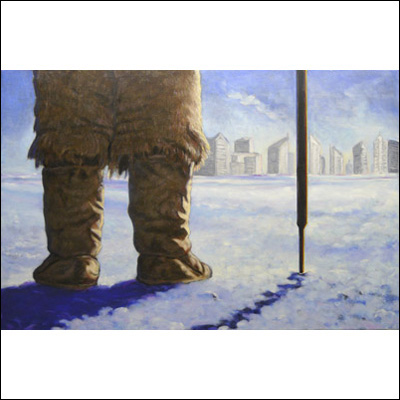Artist Megan Jones Title Nothing to eat Year 2013 Medium Oil on polycotton Height 70 cms Width 105 cms