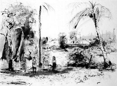 Artists by the Johnstone River, Innisfail Ink on Paper