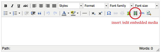 insert /edit embedded media 