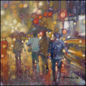Artist David Hinchliffe Title Lights on Broadway (NY) Medium oil on canvas Height 45cm Width 45cm denshama1005update2.jpg