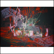Artist Sue Beyer Title A light came on in his room Year 2011 Medium Acrylic and posca pen on canvas Support canvas Height 120 Width 160
