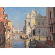 Artist 	David Henderson Title 	Ospedale Civico, Venice Medium 	Oil on canvas Height 	90 cm Width 	120 cm
