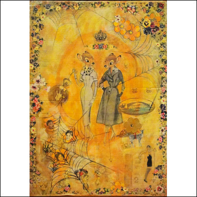 Artist Robyn Dansie Title And we are his dream, his bad dream Year 2012 Medium Mixed media Support Card Height 85cm Width 65cm