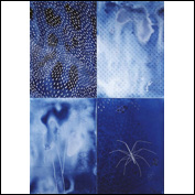 Artist Susan Buret Title Choose Your Day (detail) Year 2011 Medium Gouache, weather affected cyanotype chemicals Support cotton rag paper Height variable