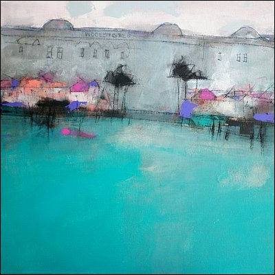 Artist roger lane Title Teneriffe Year 2012 Medium Acrylic Charcoal Support Canvas Height 50cm Width 50cm