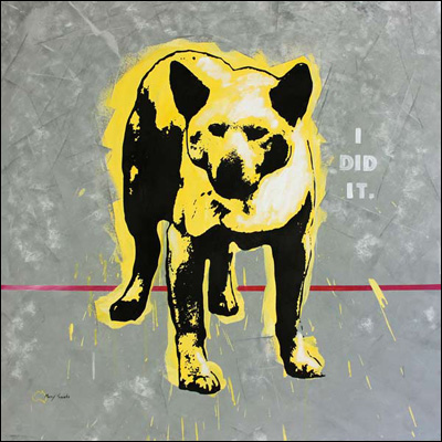 Artist 	Merry Sparks - Zone Concept Title 	The Dingo Did It (1) Medium 	acrylic Support 	poly/cotton canvas Height 	92cm Width 	92cm